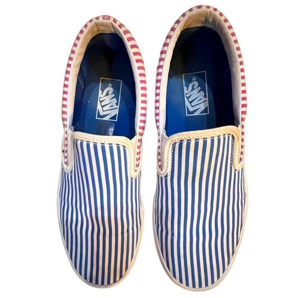 BARELY WORN EUC Vans Slip On Colorblock Stripe S : 8.5 (womens) - Picture 7 of 8
